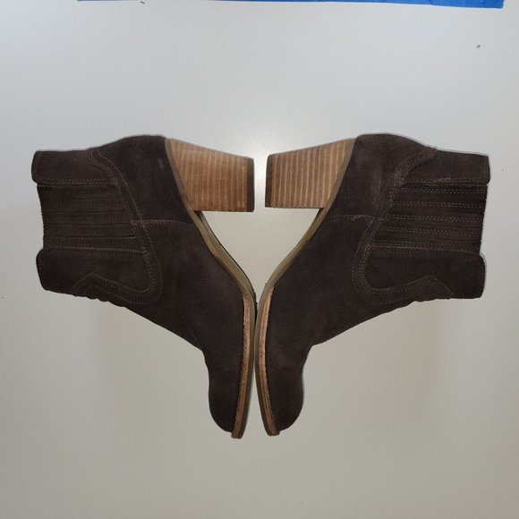 Dolce Vita Women's Leather Chunky Block Heel Riding Ankle Booties Brown Size 8.5 - Picture 4 of 8